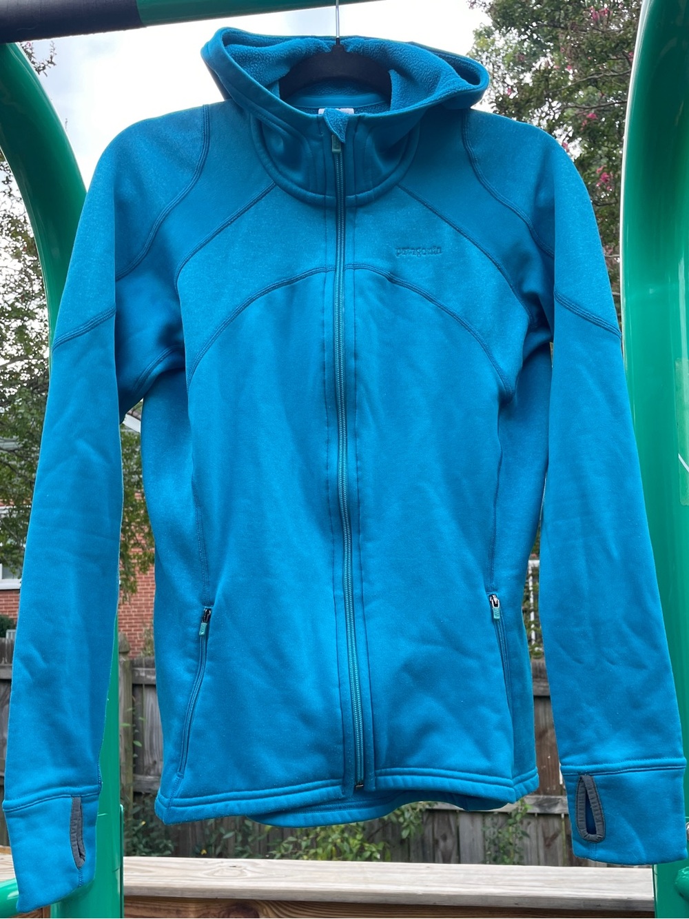 Patagonia Fleece Jacket Hooded Full Zip Blue Women L